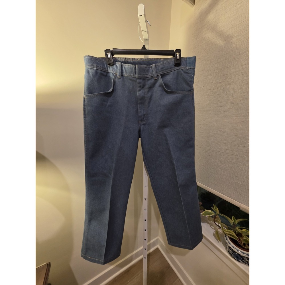 Wrangler Straight Leg Jeans Men's Size 34x30 Light Blue Denim Vintage